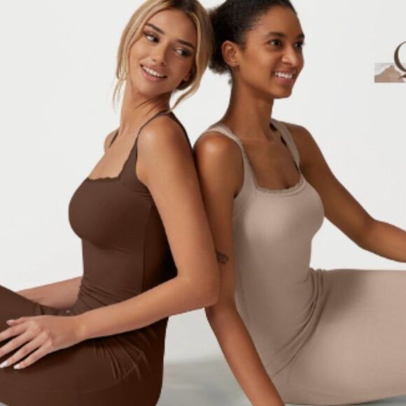 QINSEN Women's Square Neck with Lace Detail Long Maxi Dress Sleeveless Sz M NWT - Picture 8 of 11